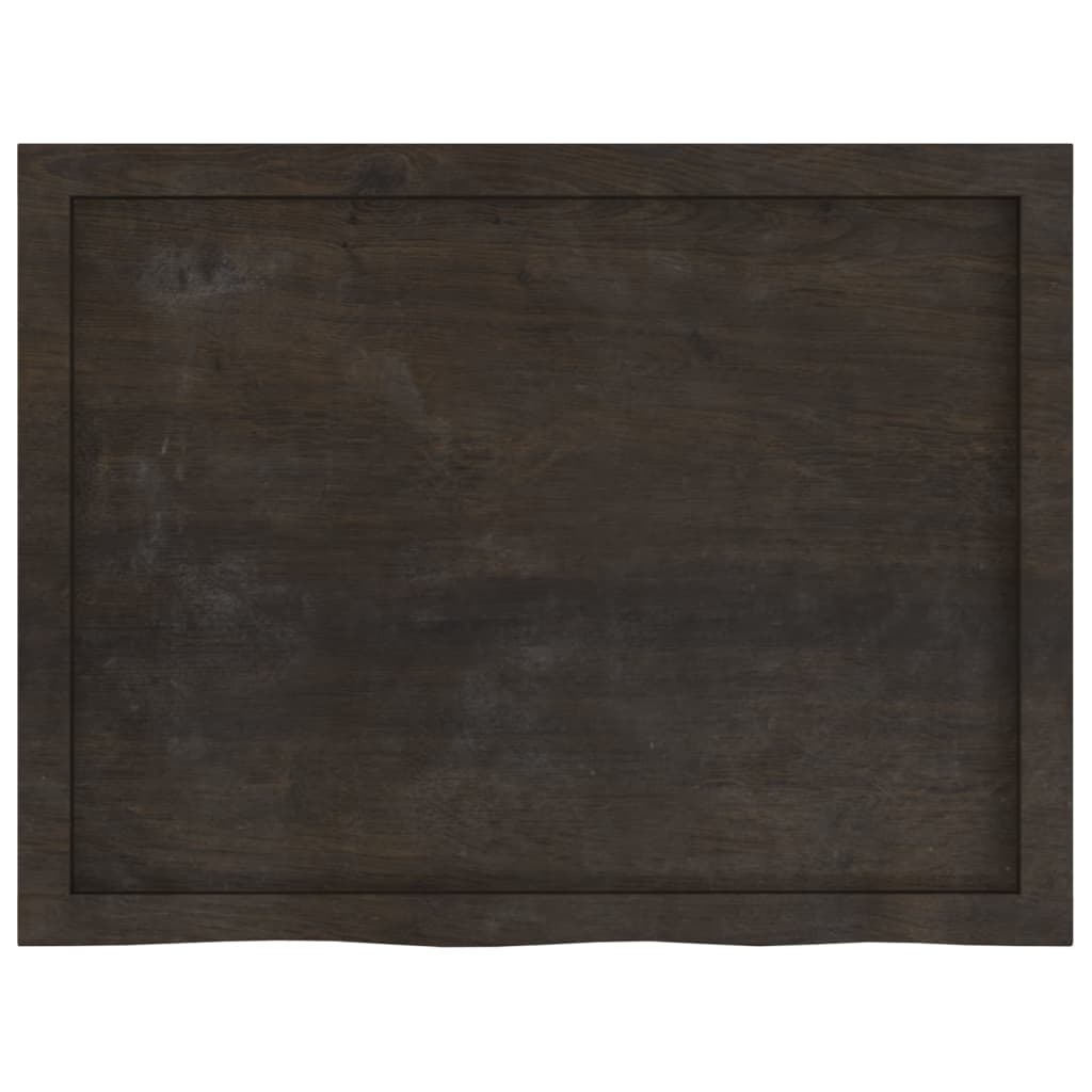 Bathroom Countertop Dark Brown 80x60x(2-4) cm Treated Solid Wood