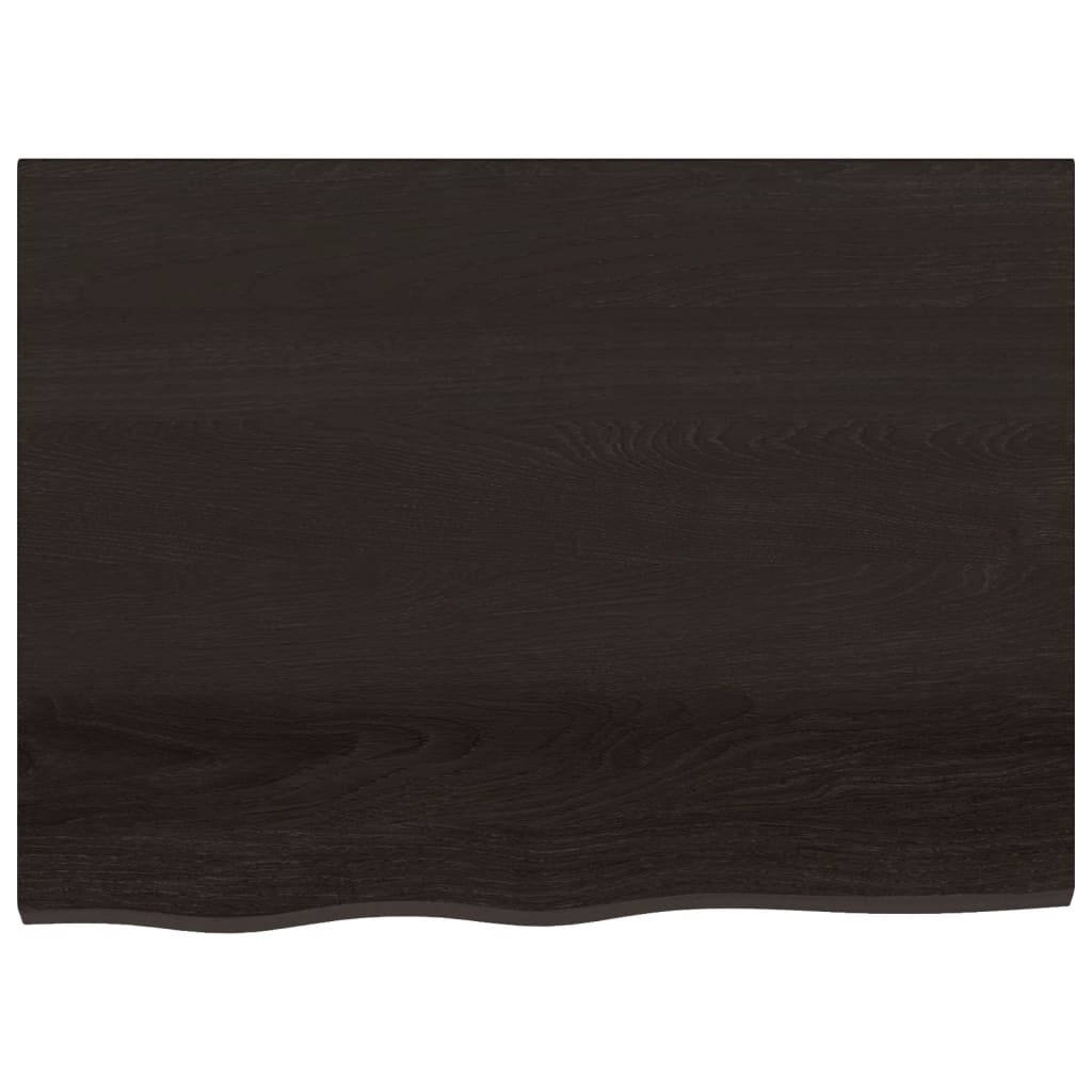 Bathroom Countertop Dark Brown 80x60x(2-6) cm Treated Solid Wood