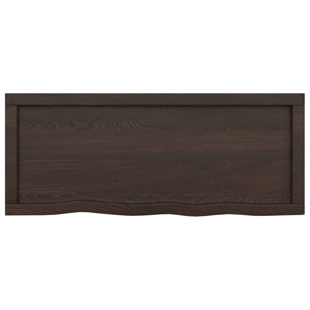 Bathroom Countertop Dark Brown 100x40x(2-4) cm Treated Solid Wood