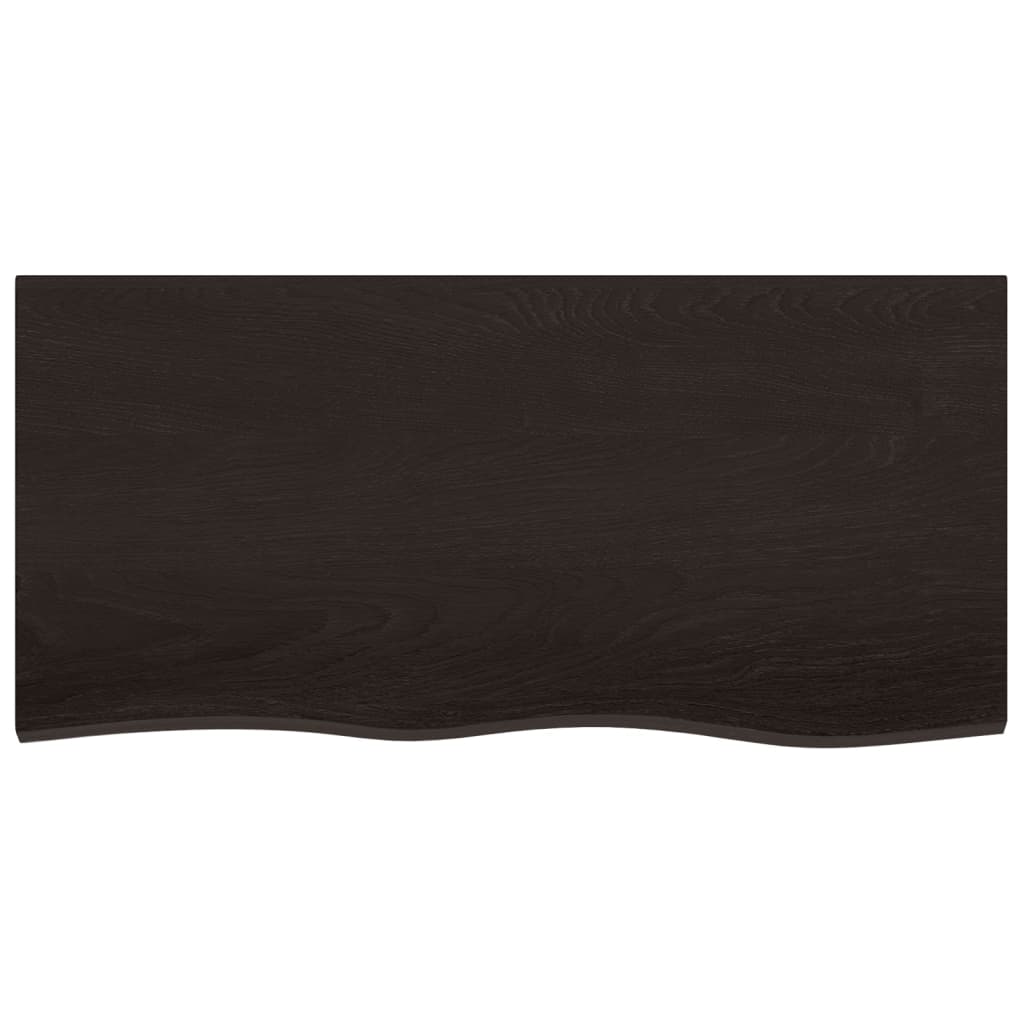 Bathroom Countertop Dark Brown 100x50x(2-4) cm Treated Solid Wood