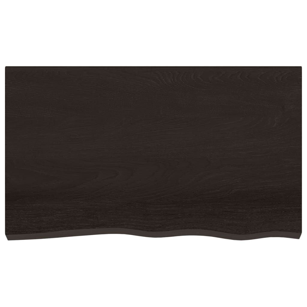 Bathroom Countertop Dark Brown 100x60x(2-4) cm Treated Solid Wood