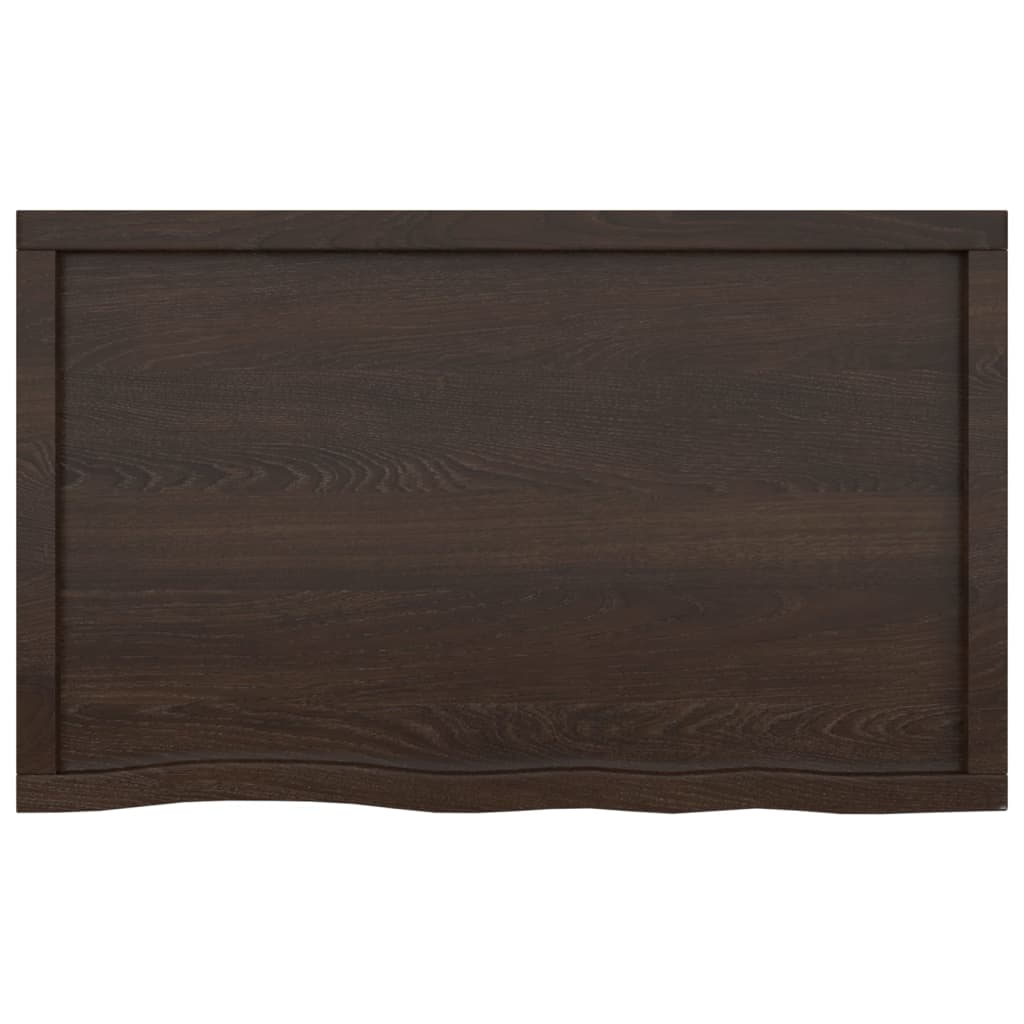 Bathroom Countertop Dark Brown 100x60x(2-4) cm Treated Solid Wood