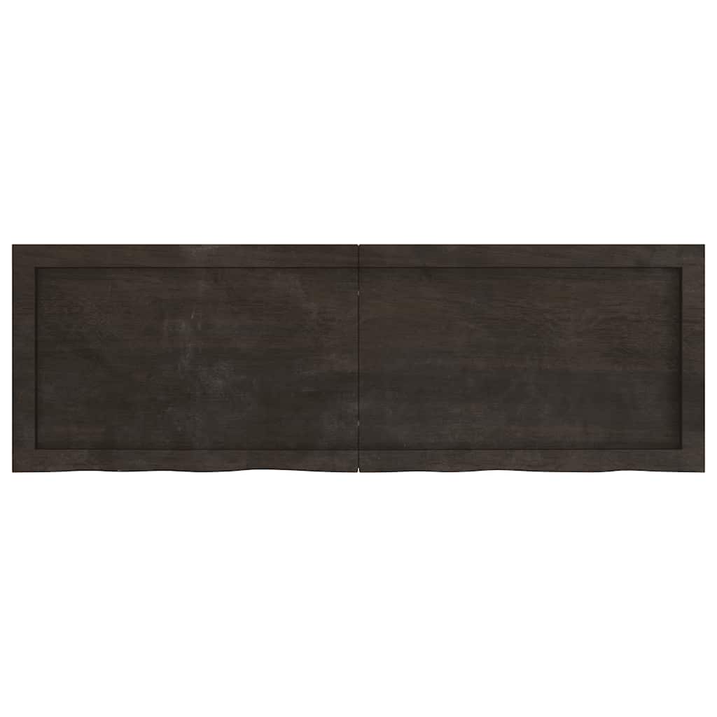 Bathroom Countertop Dark Brown 120x40x(2-4) cm Treated Solid Wood