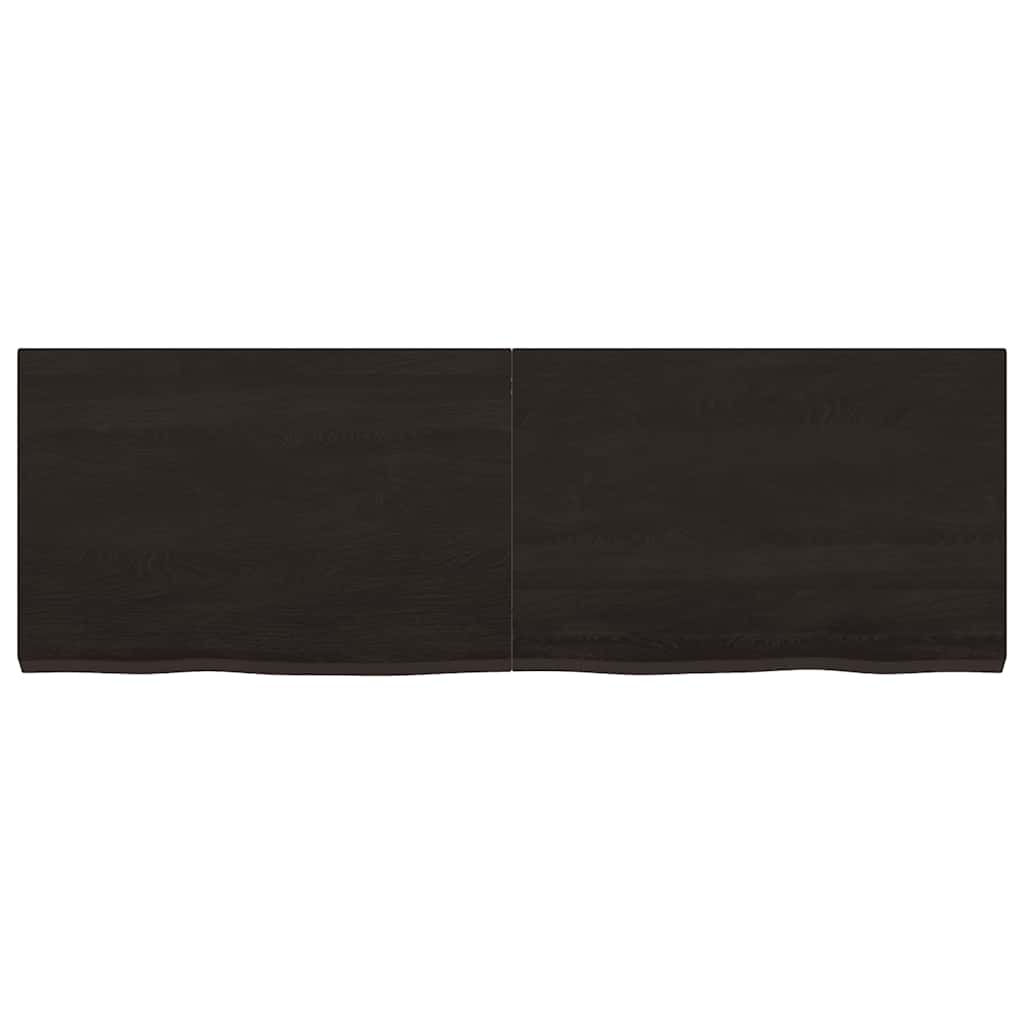 Bathroom Countertop Dark Brown 120x40x(2-4) cm Treated Solid Wood
