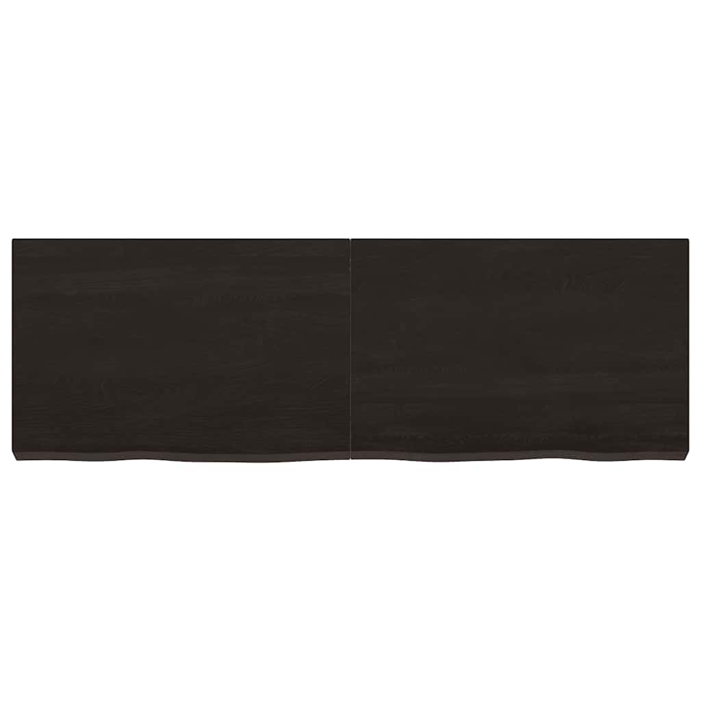 Bathroom Countertop Dark Brown 120x40x(2-6) cm Treated Solid Wood