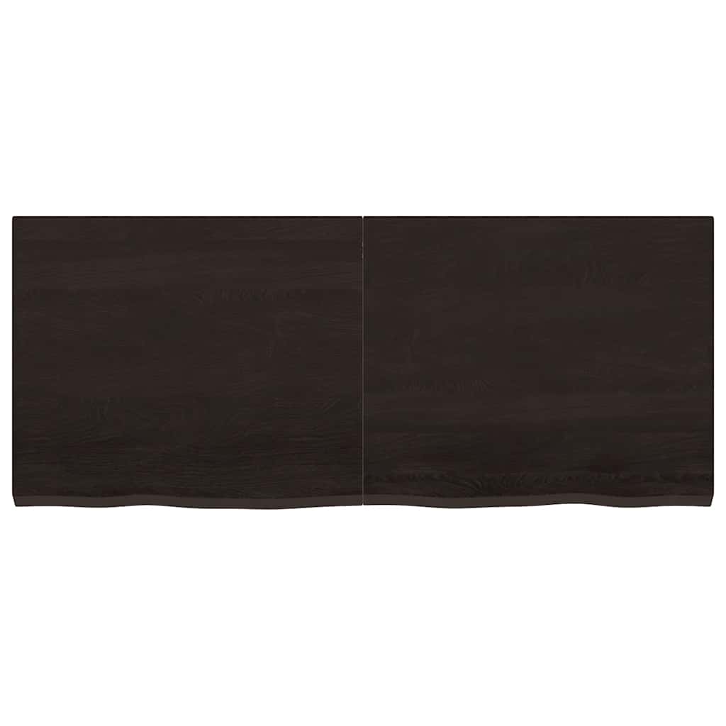 Bathroom Countertop Dark Brown 120x50x(2-4) cm Treated Solid Wood