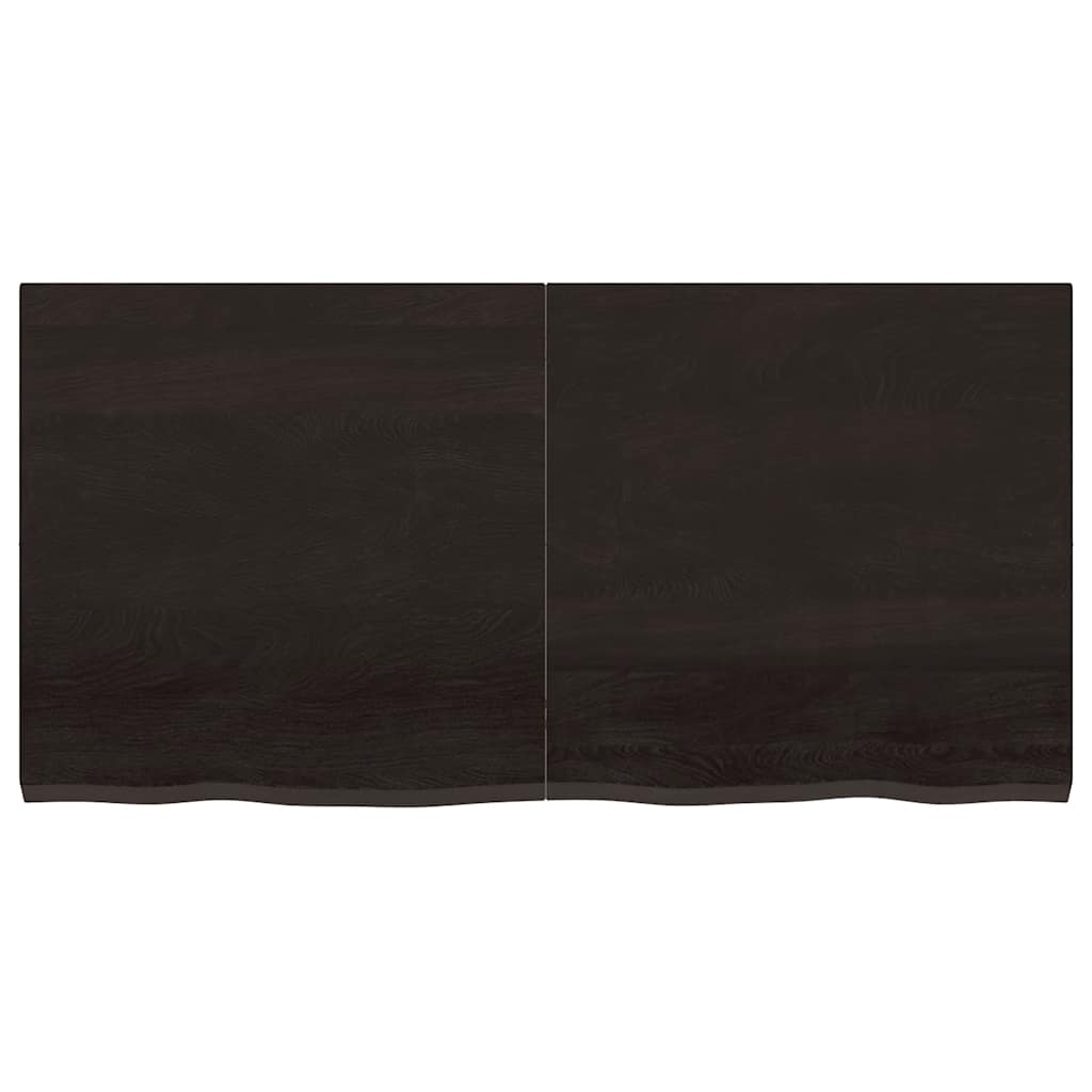 Bathroom Countertop Dark Brown 120x60x(2-4) cm Treated Solid Wood