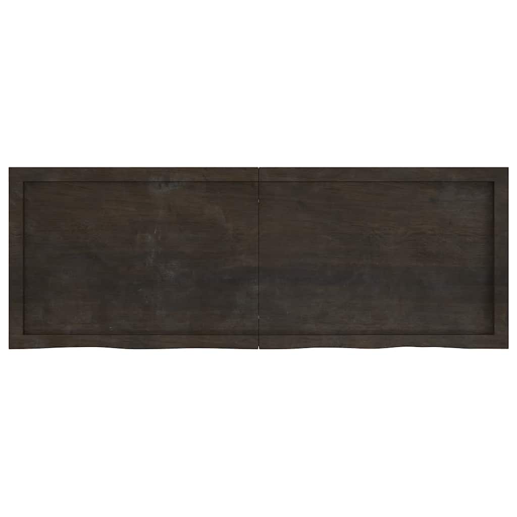 Bathroom Countertop Dark Brown 140x50x(2-4) cm Treated Solid Wood
