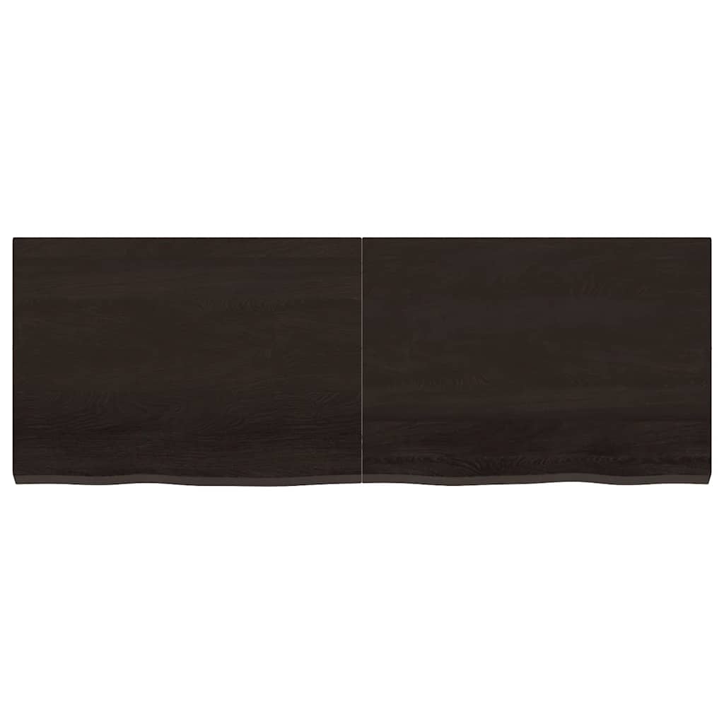 Bathroom Countertop Dark Brown 140x50x(2-4) cm Treated Solid Wood
