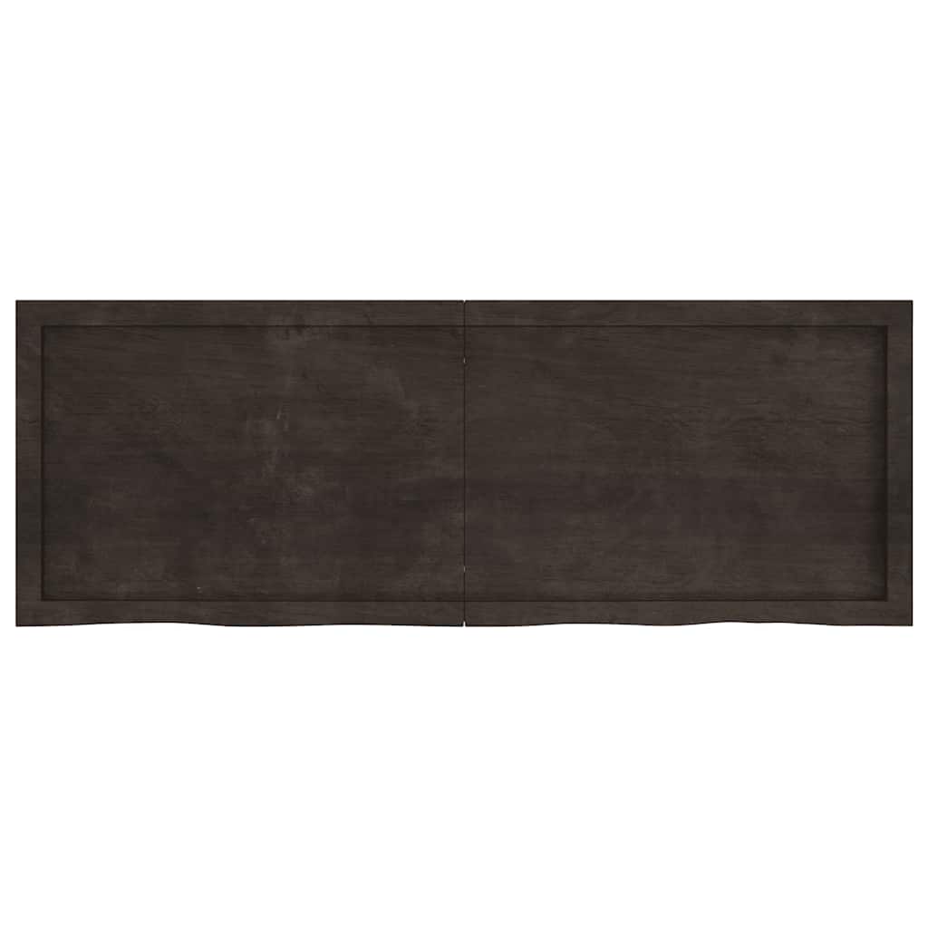 Bathroom Countertop Dark Brown 140x50x(2-6) cm Treated Solid Wood