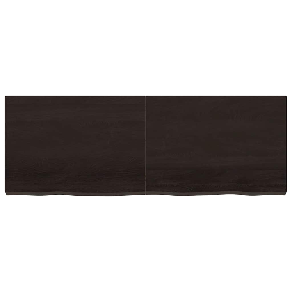 Bathroom Countertop Dark Brown 140x50x(2-6) cm Treated Solid Wood