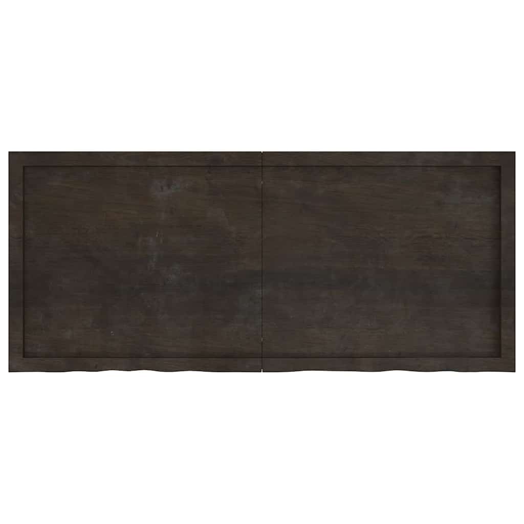 Bathroom Countertop Dark Brown 140x60x(2-4) cm Treated Solid Wood