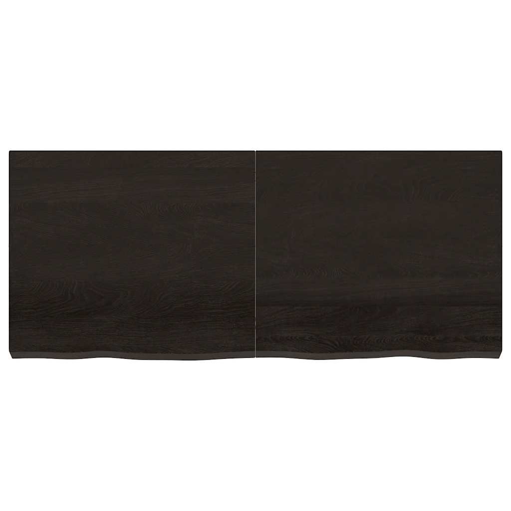 Bathroom Countertop Dark Brown 140x60x(2-6) cm Treated Solid Wood