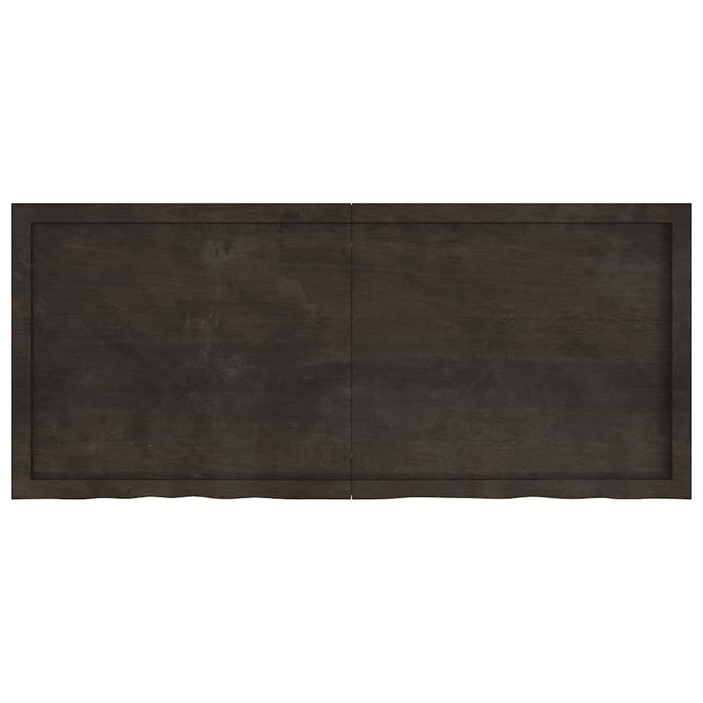 Bathroom Countertop Dark Brown 140x60x(2-6) cm Treated Solid Wood