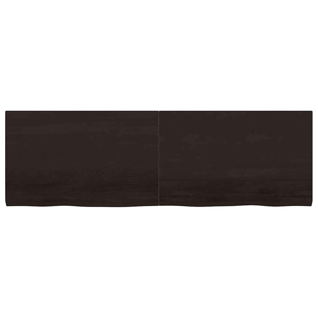 Bathroom Countertop Dark Brown 160x50x(2-4) cm Treated Solid Wood