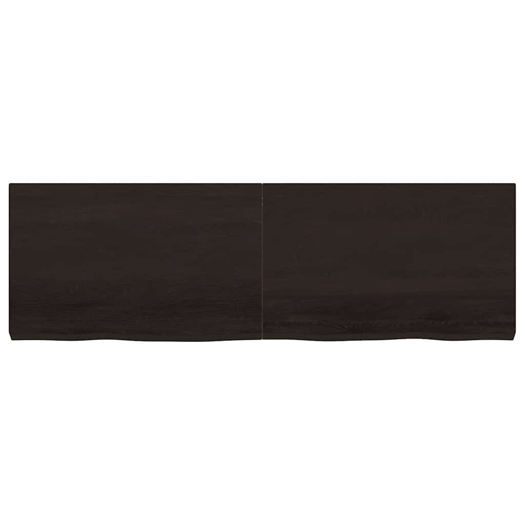 Bathroom Countertop Dark Brown 160x50x(2-6) cm Treated Solid Wood