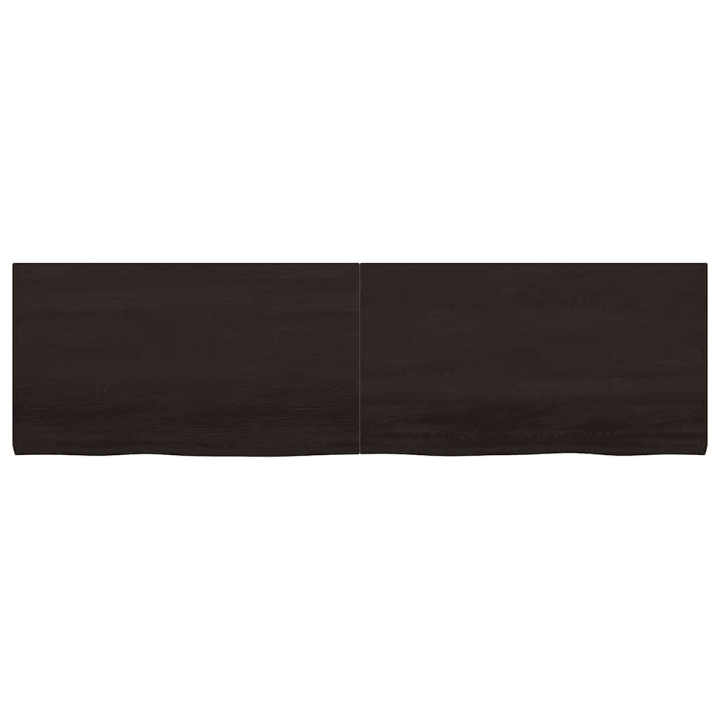 Bathroom Countertop Dark Brown 180x50x(2-4) cm Treated Solid Wood