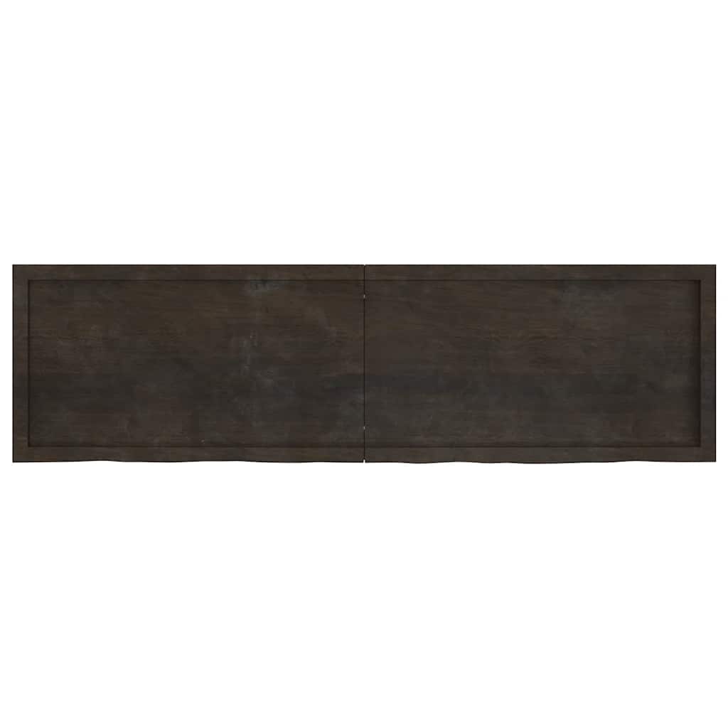 Bathroom Countertop Dark Brown 180x50x(2-6) cm Treated Solid Wood