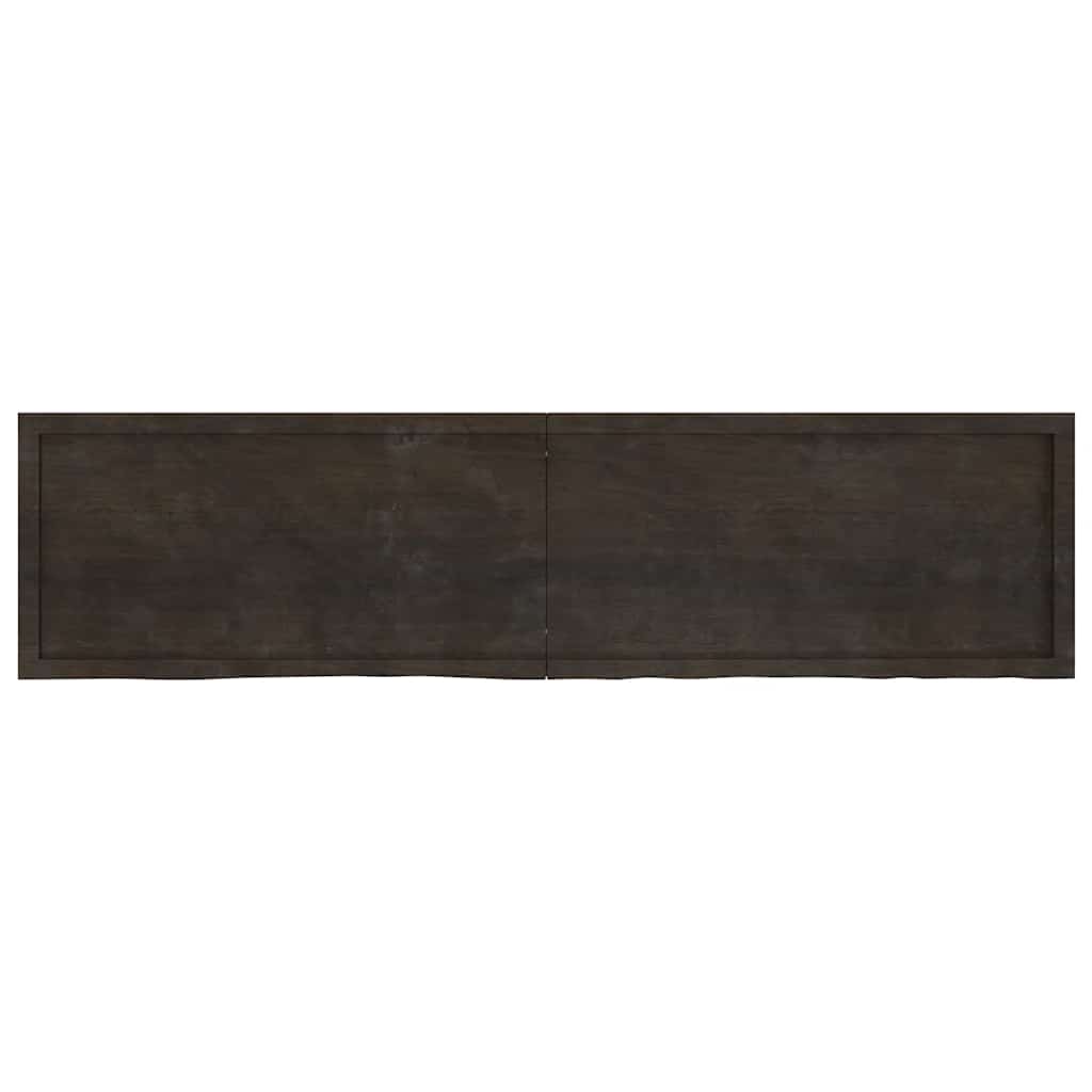 Bathroom Countertop Dark Brown 200x50x(2-4) cm Treated Solid Wood