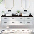 Bathroom Countertop Dark Brown 200x50x(2-4) cm Treated Solid Wood