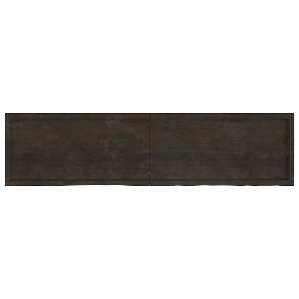 Bathroom Countertop Dark Brown 200x50x(2-6) cm Treated Solid Wood