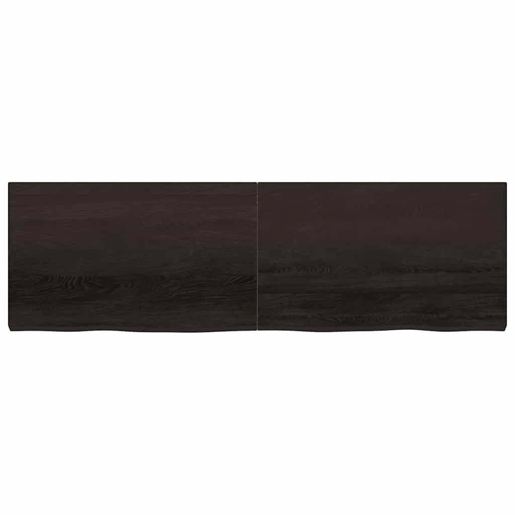 Bathroom Countertop Dark Brown 200x60x(2-6) cm Treated Solid Wood