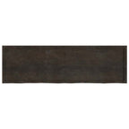 Bathroom Countertop Dark Brown 200x60x(2-6) cm Treated Solid Wood