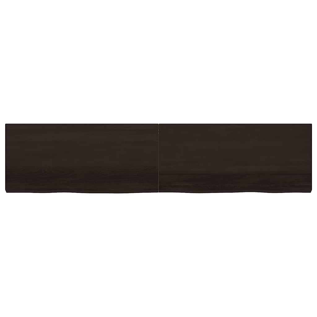 Bathroom Countertop Dark Brown 220x50x(2-6) cm Treated Solid Wood