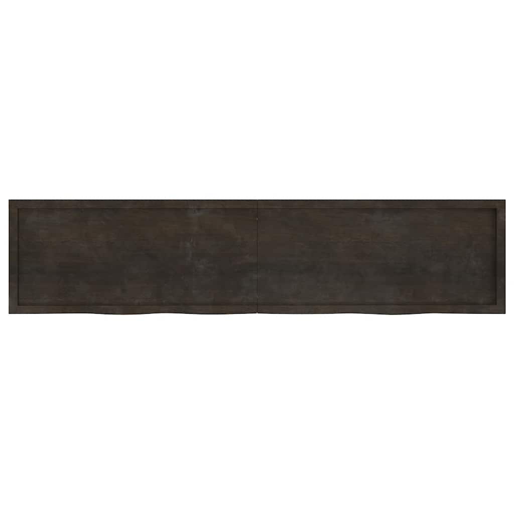 Bathroom Countertop Dark Brown 220x50x(2-6) cm Treated Solid Wood