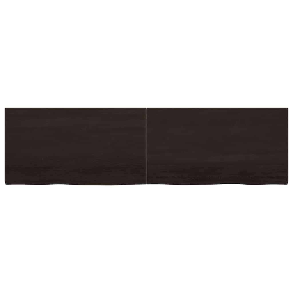 Bathroom Countertop Dark Brown 220x60x(2-4) cm Treated Solid Wood