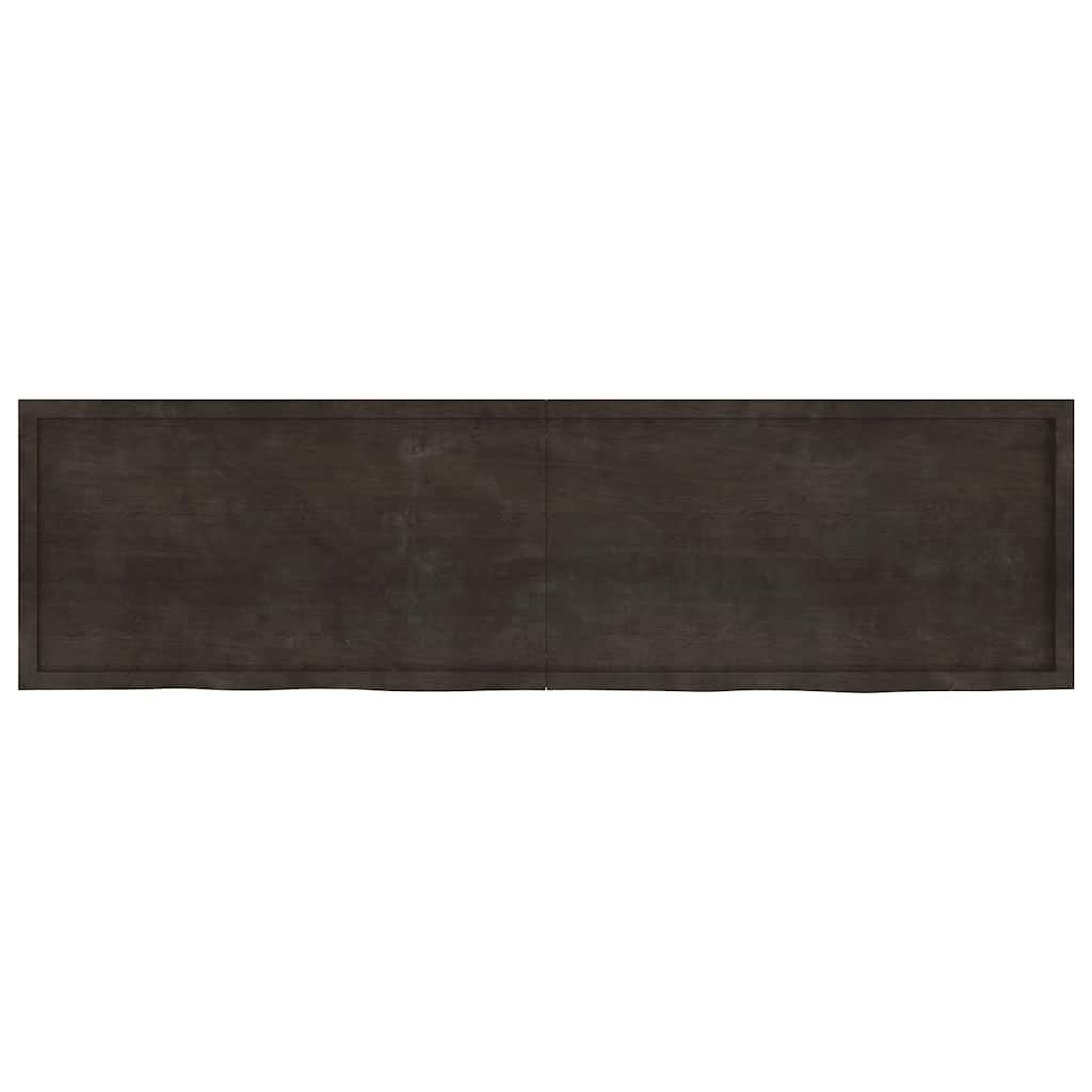 Bathroom Countertop Dark Brown 220x60x(2-4) cm Treated Solid Wood