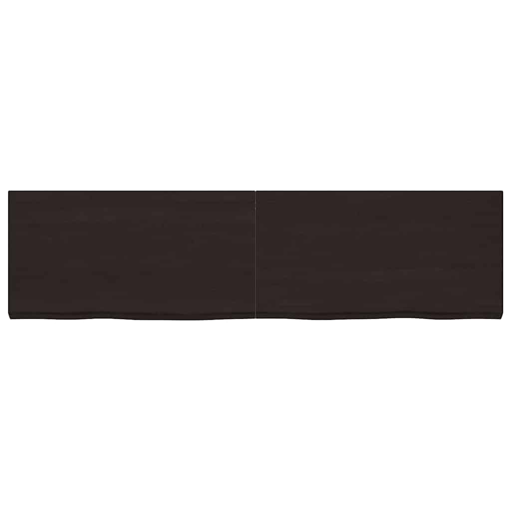 Bathroom Countertop Dark Brown 220x60x(2-6) cm Treated Solid Wood