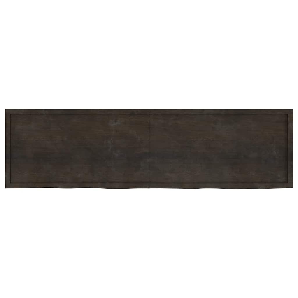 Bathroom Countertop Dark Brown 220x60x(2-6) cm Treated Solid Wood