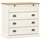 Chest of Drawers VIGO White 80x40x76 cm Solid Wood Pine