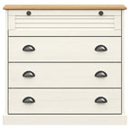 Chest of Drawers VIGO White 80x40x76 cm Solid Wood Pine