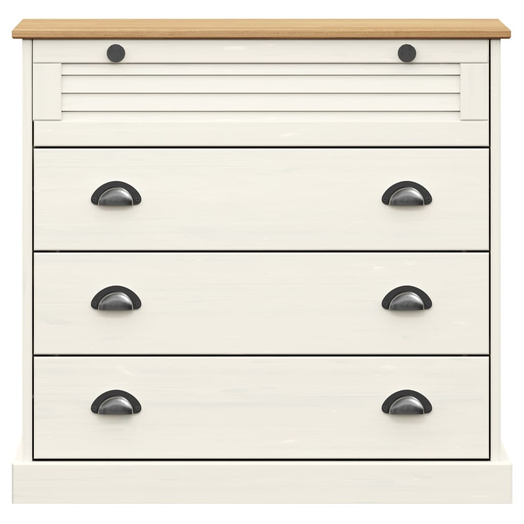 Chest of Drawers VIGO White 80x40x76 cm Solid Wood Pine