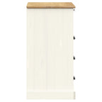 Chest of Drawers VIGO White 80x40x76 cm Solid Wood Pine