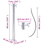 Garden Water Column 60 cm Stainless Steel Round