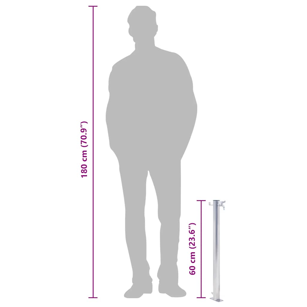 Garden Water Column 60 cm Stainless Steel Round