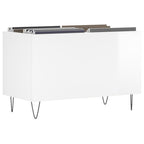 Record Cabinet High Gloss White 74.5x38x48 cm Engineered Wood