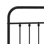 Metal Bed Frame without Mattress with Headboard Black 193x203cm