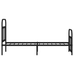 Metal Bed Frame without Mattress with Footboard Black 75x190cm