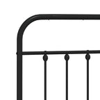 Metal Bed Frame without Mattress with Footboard Black 200x200cm