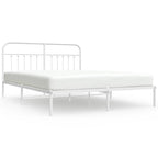 Metal Bed Frame without Mattress with Headboard White 183x213cm