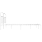 Metal Bed Frame without Mattress with Headboard White 183x213cm