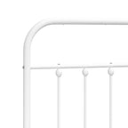 Metal Bed Frame without Mattress with Headboard White 183x213cm