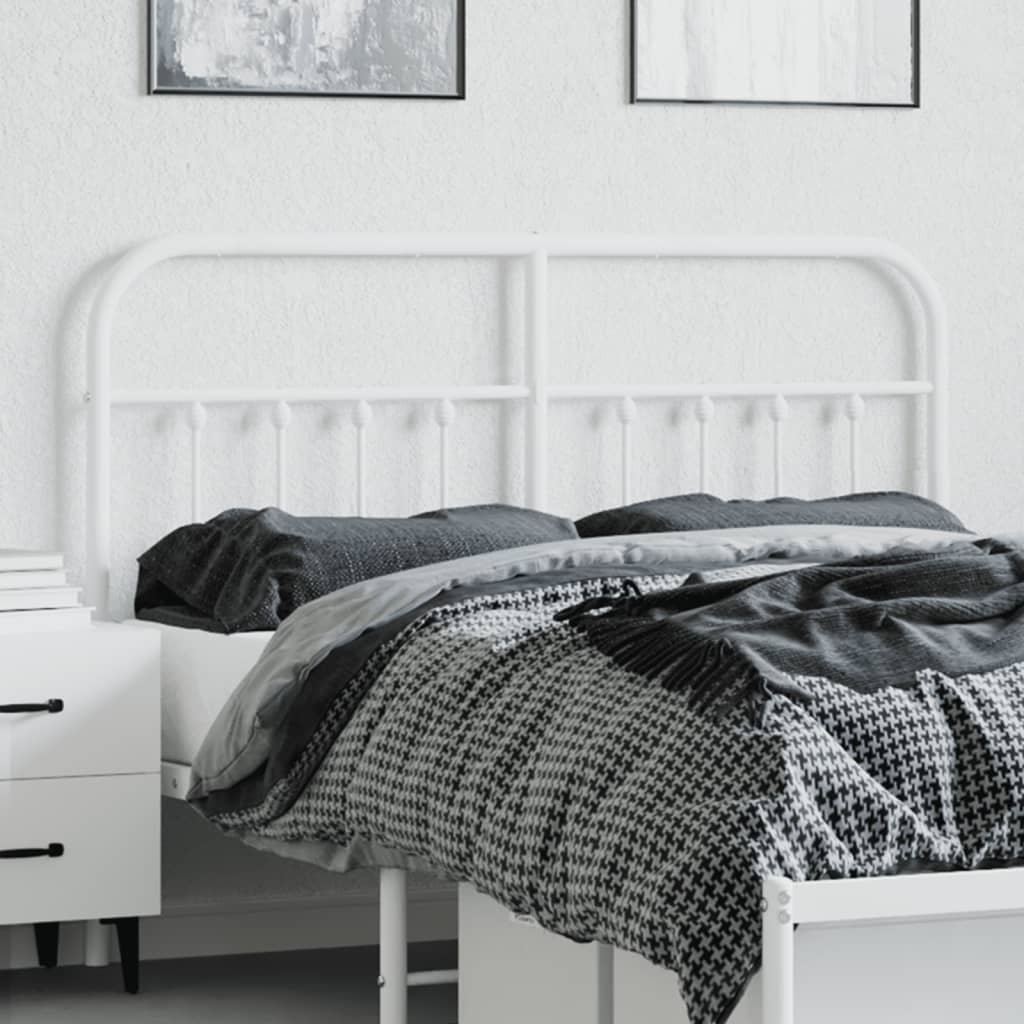 Metal Headboard White 140 cm