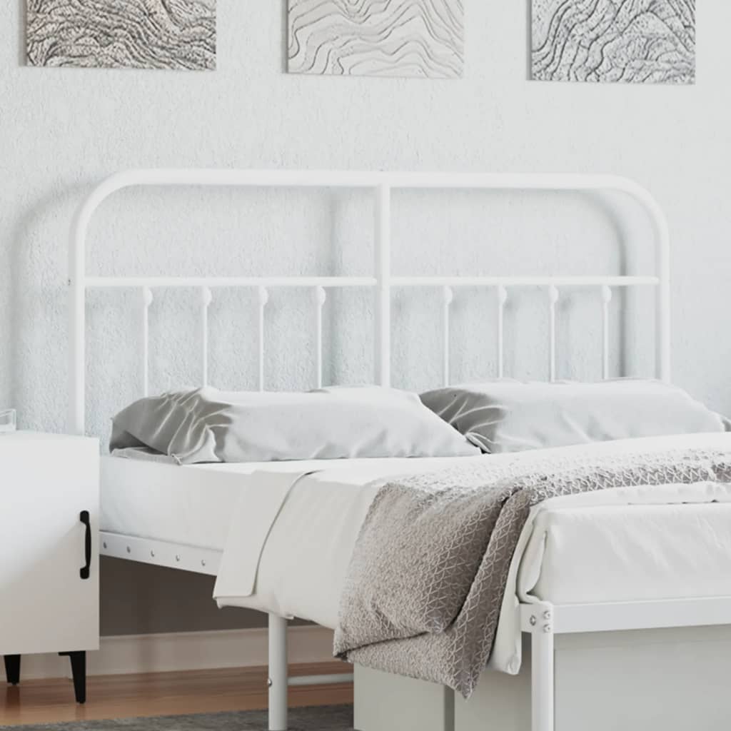 Metal Headboard White 140 cm