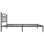 Metal Bed Frame without Mattress with Headboard Black 80x200cm