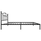 Metal Bed Frame without Mattress with Headboard Black 107x203cm